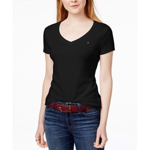 Tommy Hilfiger black v-neck shirt - Picture 1 of 7